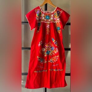 Vintage Mexican Embroidered Dress
